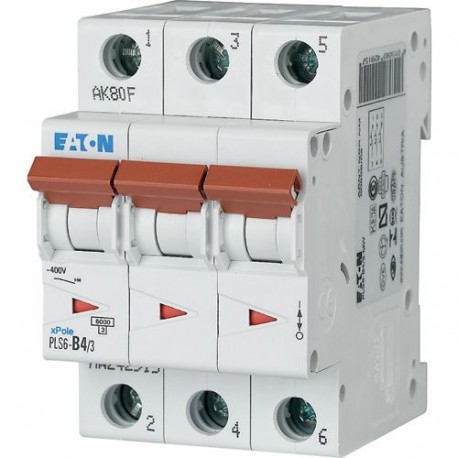 PLS6-B4/3-MW - PLS6-B4/3-MW 242915 EATON ELECTRIC Over current switch, 4A, 3 p, type B characteristic