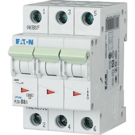 PLS6-B8/3-MW - PLS6-B8/3-MW 242918 EATON ELECTRIC Over current switch, 8A, 3 p, type B characteristic