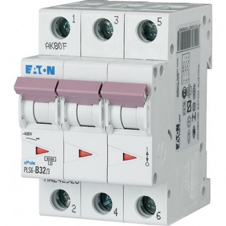 PLS6-C32/3-MW - PLS6-C32/3-MW 242952 Y7-242952 EATON ELECTRIC Over current switch, 32A, 3 p, type C characteristic