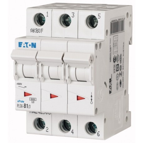 PLS6-D1/3-MW - PLS6-D1/3-MW 242957 EATON ELECTRIC Over current switch, 1A, 3 p, type D characteristic
