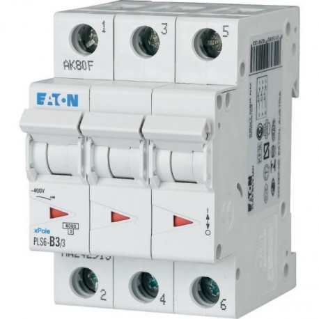 PLS6-D6/3-MW - PLS6-D6/3-MW 242966 Y7-242966 EATON ELECTRIC Over current switch, 6A, 3 p, type D characteristic