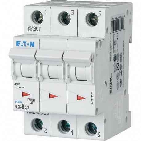 PLS6-D8/3-MW - PLS6-D8/3-MW 242967 EATON ELECTRIC Over current switch, 8A, 3 p, type D characteristic