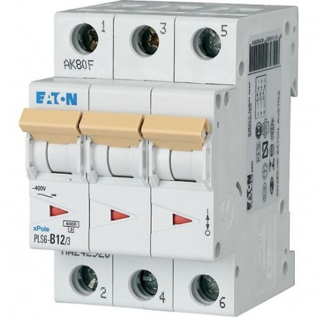 PLS6-D12/3-MW - PLS6-D12/3-MW 242969 EATON ELECTRIC Over current switch, 12A, 3 p, type D characteristic