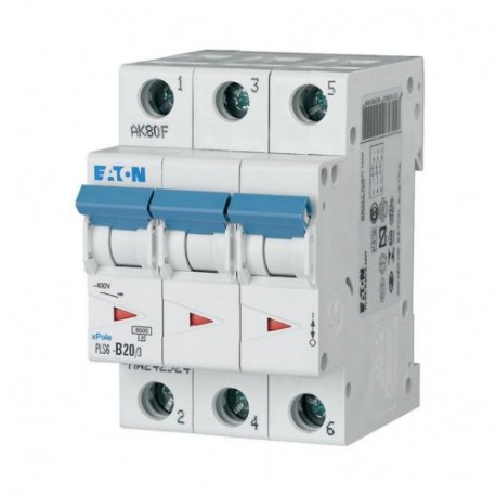 PLS6-D20/3-MW - PLS6-D20/3-MW 242973 Y7-242973 EATON ELECTRIC Over current switch, 20A, 3 p, type D characteristic