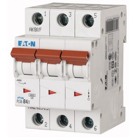 PLS6-D4/3N-MW - PLS6-D4/3N-MW 243033 EATON ELECTRIC Over current switch, 4A, 3pole+N, type D characteristic