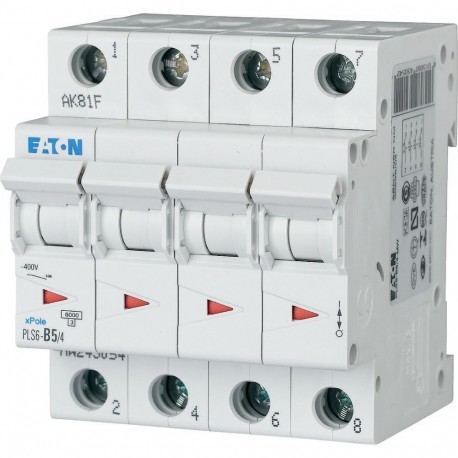 PLS6-B5/4-MW - PLS6-B5/4-MW 243054 EATON ELECTRIC Over current switch, 5A, 4 p, type B characteristic