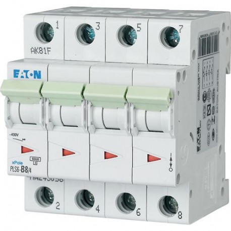 PLS6-B8/4-MW - PLS6-B8/4-MW 243056 EATON ELECTRIC Over current switch, 8A, 4 p, type B characteristic