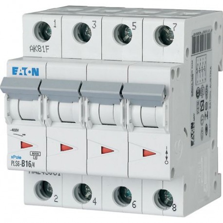 PLS6-C16/4-MW - PLS6-C16/4-MW 243087 Y7-243087 EATON ELECTRIC Over current switch, 16A, 4 p, type C characteristic