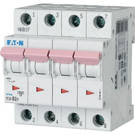PLS6-D2/4-MW - PLS6-D2/4-MW 243098 EATON ELECTRIC Over current switch, 2A, 4 p, type D characteristic