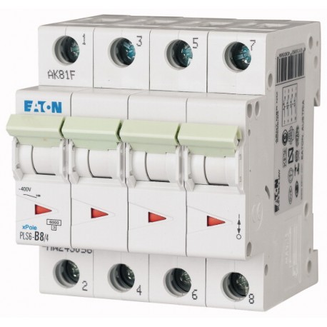PLS6-D8/4-MW - PLS6-D8/4-MW 243105 EATON ELECTRIC Over current switch, 8A, 4 p, type D characteristic