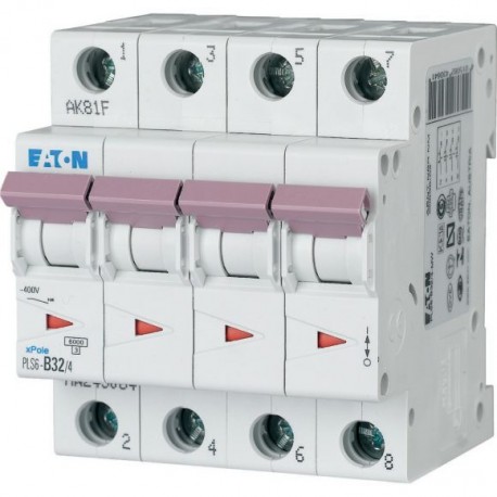 PLS6-D32/4-MW - PLS6-D32/4-MW 243113 Y7-243113 EATON ELECTRIC Over current switch, 32A, 4 p, type D characteristic