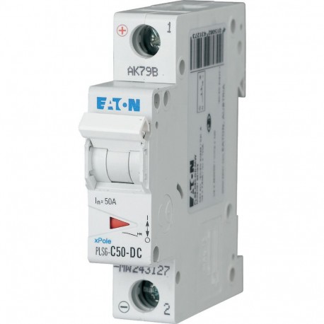 PLS6-C50-DC-MW - PLS6-C50-DC-MW 243127 Y7-243127 EATON ELECTRIC Over current switch, 50A, 1p, type C characteristic, DC