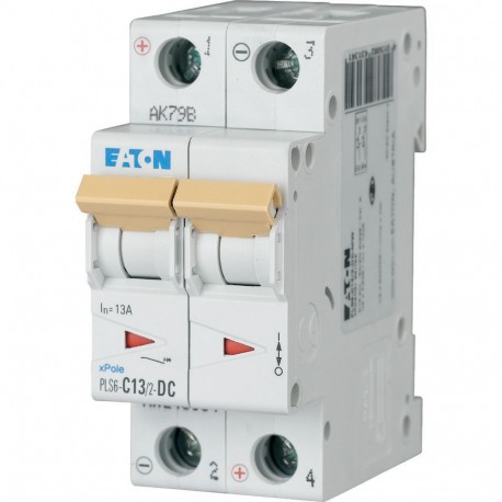 PLS6-C13/2-DC-MW - PLS6-C13/2-DC-MW 243134 Y7-243134 EATON ELECTRIC Over current switch, 13A, 2p, type C characteristic, DC