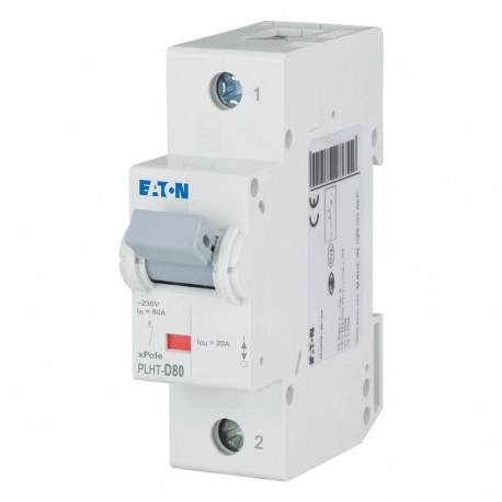 PLHT-D80 - PLHT-D80 247996 0001609546 EATON ELECTRIC Over current switch, 80A, 1p, D-Char, AC