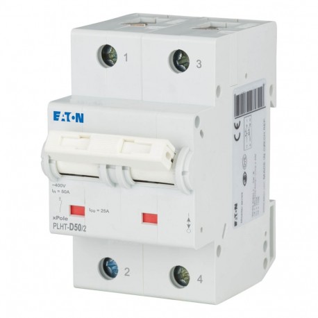 PLHT-D50/2 - PLHT-D50/2 248020 EATON ELECTRIC Over current switch, 50A, 2p, D-Char, AC