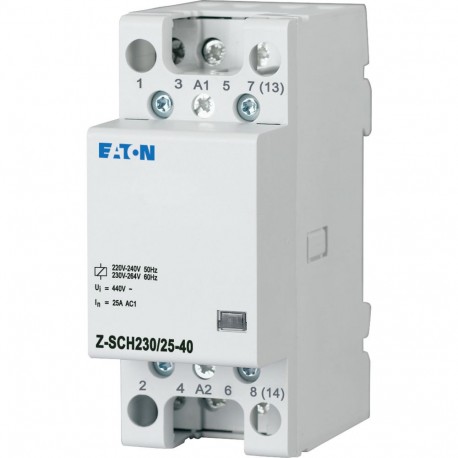 Z-SCH230/25-40 - Z-SCH230/25-40 248847 Y7-248847 EATON ELECTRIC Installation contactor, 230VAC/50Hz, 4N/O, 25A, 2HP