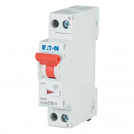 PLN6-C10/1N-MW - PLN6-C10/1N-MW 263172 EATON ELECTRIC Over current switch, 10A, 1Np, C-Char, AC