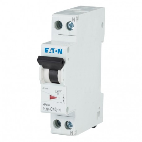 PLN4-C40/1N-MW - PLN4-C40/1N-MW 263196 EATON ELECTRIC Over current switch, 40A, 1pole+N, type C characteristic
