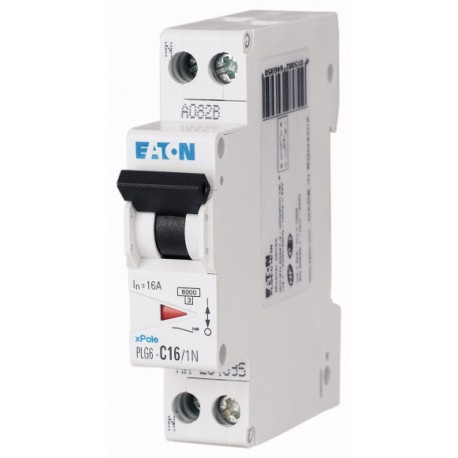 PLG6-C25/1N - PLG6-C25/1N 264697 EATON ELECTRIC Over current switch, 25A, 1pole+N, type C characteristic