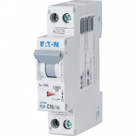 PLG4-C16/1N - PLG4-C16/1N 264746 EATON ELECTRIC Over current switch, 16A, 1pole+N, type C characteristic