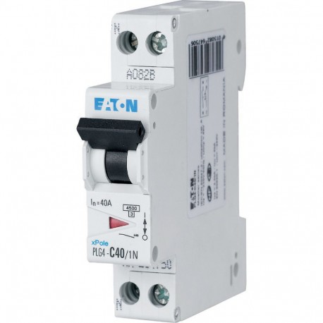 PLG4-C40/1N - PLG4-C40/1N 264750 EATON ELECTRIC Over current switch, 40A, 1pole+N, type C characteristic