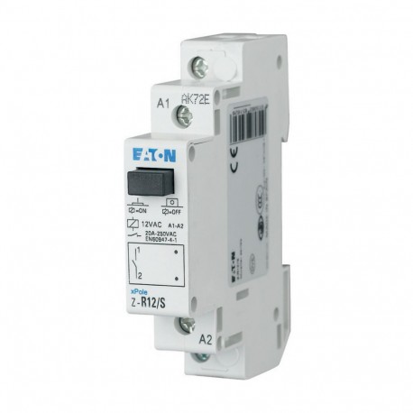 Z-R12/S - Z-R12/S 265162 EATON ELECTRIC Installation relay, 12VAC/50Hz, 1N/O, 20A, 1HP