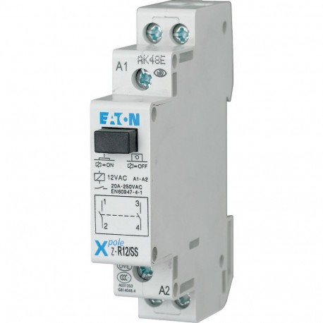 Z-R12/SS - Z-R12/SS 265175 EATON ELECTRIC Installation relay, 12VAC/50Hz, 2N/O, 20A, 1HP