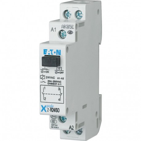 Z-R24/SO - Z-R24/SO 265183 4133964 EATON ELECTRIC Installation relay, 24VAC/50Hz, 1N/O+1N/C, 20A, 1HP