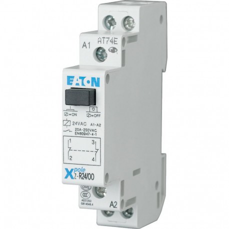 Z-R24/OO - Z-R24/OO 265189 EATON ELECTRIC Installation relay, 24VAC/50Hz, 2 N/C, 20A, 1HP