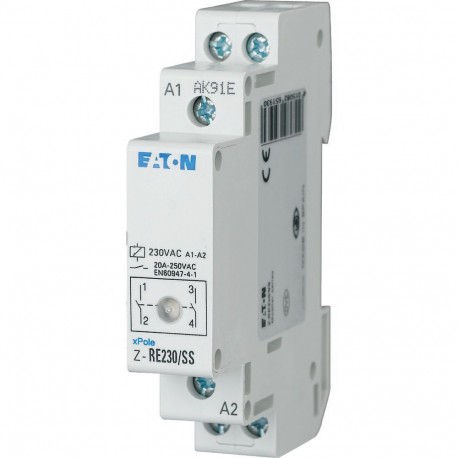 Z-RE230/SS - Z-RE230/SS 265193 EATON ELECTRIC Installation relay, 230VAC/50Hz, 2N/O, 20A, 1HP