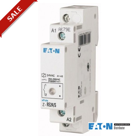 Z-RE8/SS - Z-RE8/SS 265196 EATON ELECTRIC Installation relay, 8VAC/50Hz, 2N/O, 20A, 1HP