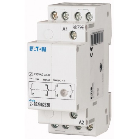 Z-RE230/3S1O - Z-RE230/3S1O 265235 EATON ELECTRIC Installation relay, 230VAC/50Hz, 3N/O+1N/C, 20A, 2HP