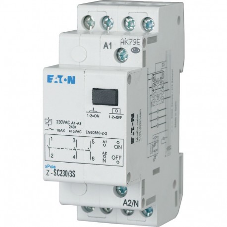 Z-SC230/3S - Z-SC230/3S 265321 Y7-265321 EATON ELECTRIC Impulse relay, central control, 230AC, 3NO, 16A, 50/60Hz, 2SU