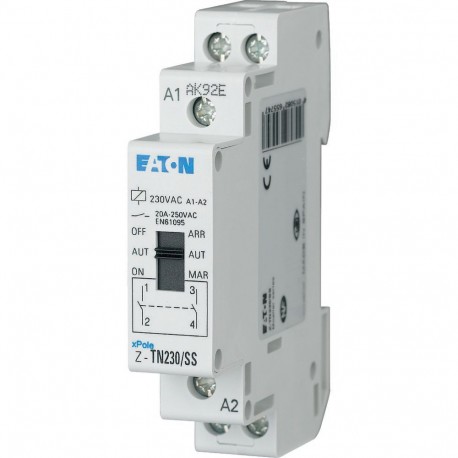 Z-TN230/SS - Z-TN230/SS 265574 Y7-265574 EATON ELECTRIC Pre-selection relay, 230VAC/50Hz, 2N/O, 20A, 1HP