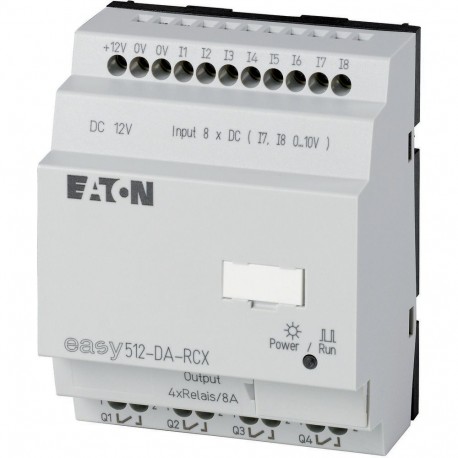 EASY512-DA-RCX - EASY512-DA-RCX 274107 0004519756 EATON ELECTRIC Control relay, 12 V DC, 8DI(2AI), 4DO relays, time