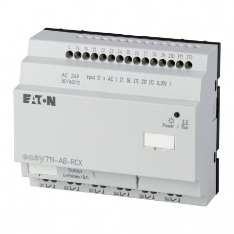 EASY719-AB-RCX - EASY719-AB-RCX 274114 0004519771 EATON ELECTRIC Control relay, 24VAC, 12DI(4AI), 6DO relays, time, expandable