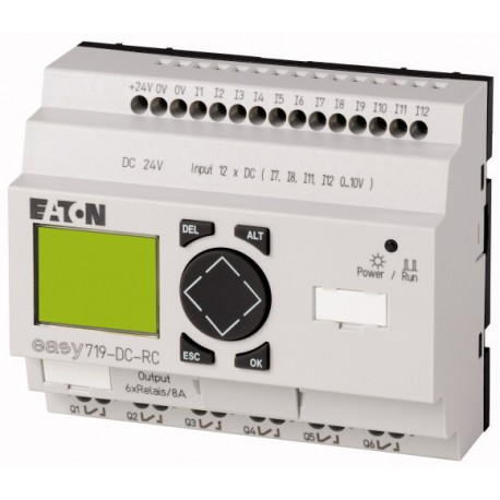 EASY719-DC-RC - EASY719-DC-RC 274119 0004519776 EATON ELECTRIC Control relay, 24 V DC, 12DI(4AI), 6DO relays, display, time,..
