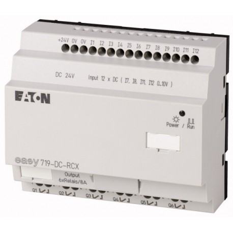 EASY719-DC-RCX - EASY719-DC-RCX 274120 0004519777 EATON ELECTRIC Control relay, 24 V DC, 12DI(4AI), 6DO relays, time, expanda..