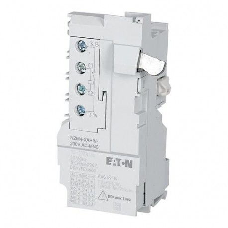 NZM4-XAHIV-230AC-MNS - NZM4-XAHIV-230AC-MNS 274143 Y7-274143 EATON ELECTRIC Shunt release, 230VAC, +1early N/O, for mesh network, s..