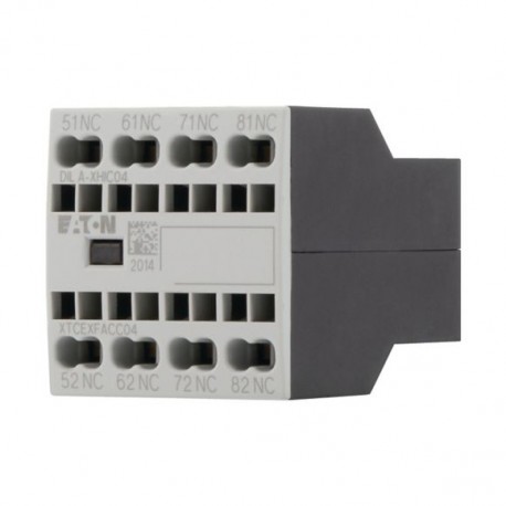 DILA-XHIC04 - DILA-XHIC04 276530 XTCEXFACC04 EATON ELECTRIC Auxiliary contact module, 4 N/C, surface mounting, spring clam..
