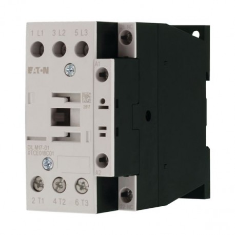 DILM17-01(600V60HZ) - DILM17-01(600V60HZ) 277031 XTCE018C01D EATON ELECTRIC Contactor, 3p+1N/C, 7.5kW/400V/AC3