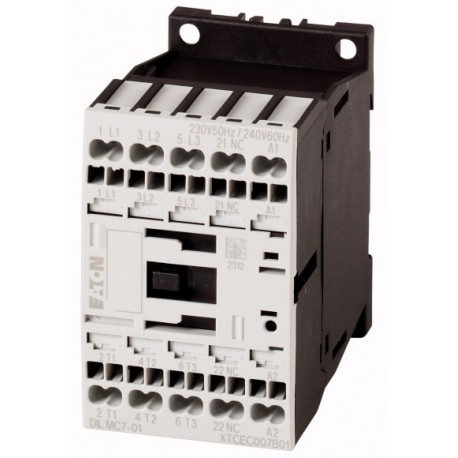DILMC7-01(110VDC) - DILMC7-01(110VDC) 277439 XTCEC007B01E0 EATON ELECTRIC Contactor, 3p+1N/C, 3kW/400V/AC3