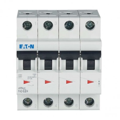 FAZ-C2/4 - FAZ-C2/4 279049 Y7-279049 EATON ELECTRIC Over current switch, 2A, 4p, C-Char, AC