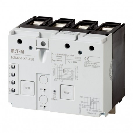 NZM2-4-XFIA30 - NZM2-4-XFIA30 292345 Y7-292345 EATON ELECTRIC Earth-fault release 30mA, AC/DC sensitive, 4p