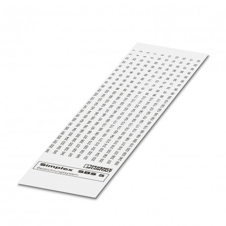 SBS 5:1-259/242-500 - SBS 5:1-259/242-500 1007714 PHOENIX CONTACT Card labeling for marking the terminals, Card, white, Labeled, L..