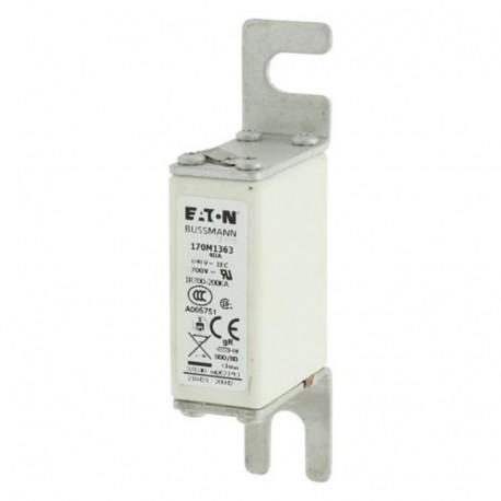 FUSE 40A 690V 000/80 GR UC - FUSE 40A 690V 000/80 GR UC 170M1363 EATON ELECTRIC Fuse-link, high speed, 40 A, AC 690 V, DIN 000, 21 x 40 x..