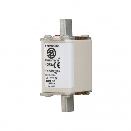 FUSE 125A 1000V DIN 00 AR - FUSE 125A 1000V DIN 00 AR 170M2682 EATON ELECTRIC Fuse-link, high speed, 25 A, AC 1000 V, DIN 00, aR, DIN, I..