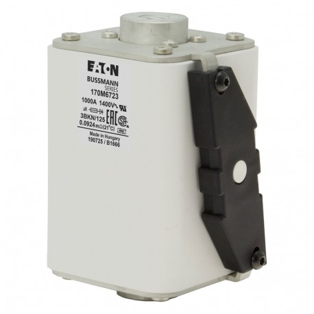 FUSE 1000A 1400V 3BKN/125 AR UR - FUSE 1000A 1400V 3BKN/125 AR UR 170M6723 EATON ELECTRIC Fuse-link, high speed, 1000 A, AC 1400 V, size 3, 76..