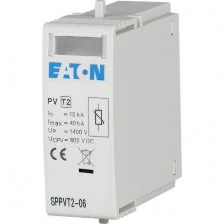 SPPVT2-06 - SPPVT2-06 176091 Y7-176091 EATON ELECTRIC Protection surge, with cartridges, with cartridges, 600V DC, 1P