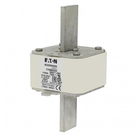 FUSE 1100A 690V 3SHT - FUSE 1100A 690V 3SHT 170M8552 EATON ELECTRIC Fuse-link, high speed, 1100 A, AC 690 V, DIN 2, aR, DIN, IEC, d..